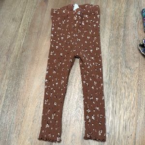 Brown floral leggings